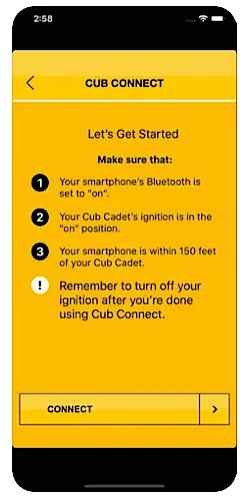 Cub Cadet Bluetooth App Connect